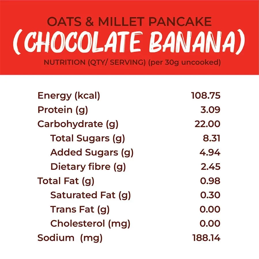 Foodstrong Oats & Millet Pancake Mix - Chocolate Banana, Made With Jaggery, Rich In Fibre, 250 g-4.webp